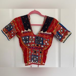 Bohemian Mirrored Multi Colored Festival Top XS